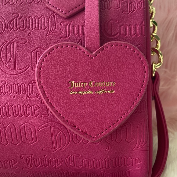 💓 Juicy Couture Deboss Logo Raspberry Speedy Satchel - Picture 2 of 10